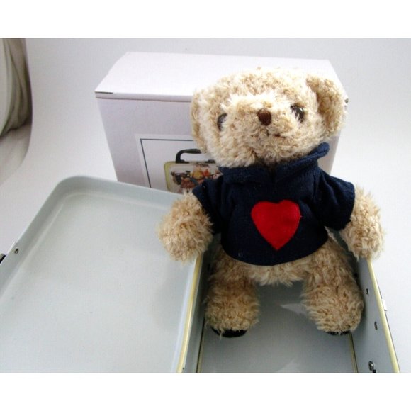 Baby Bear Plush Toy 6" in a Small Metal Suitcase/Lunch Box -MIK Korea LB-398 NIB - Picture 9 of 15